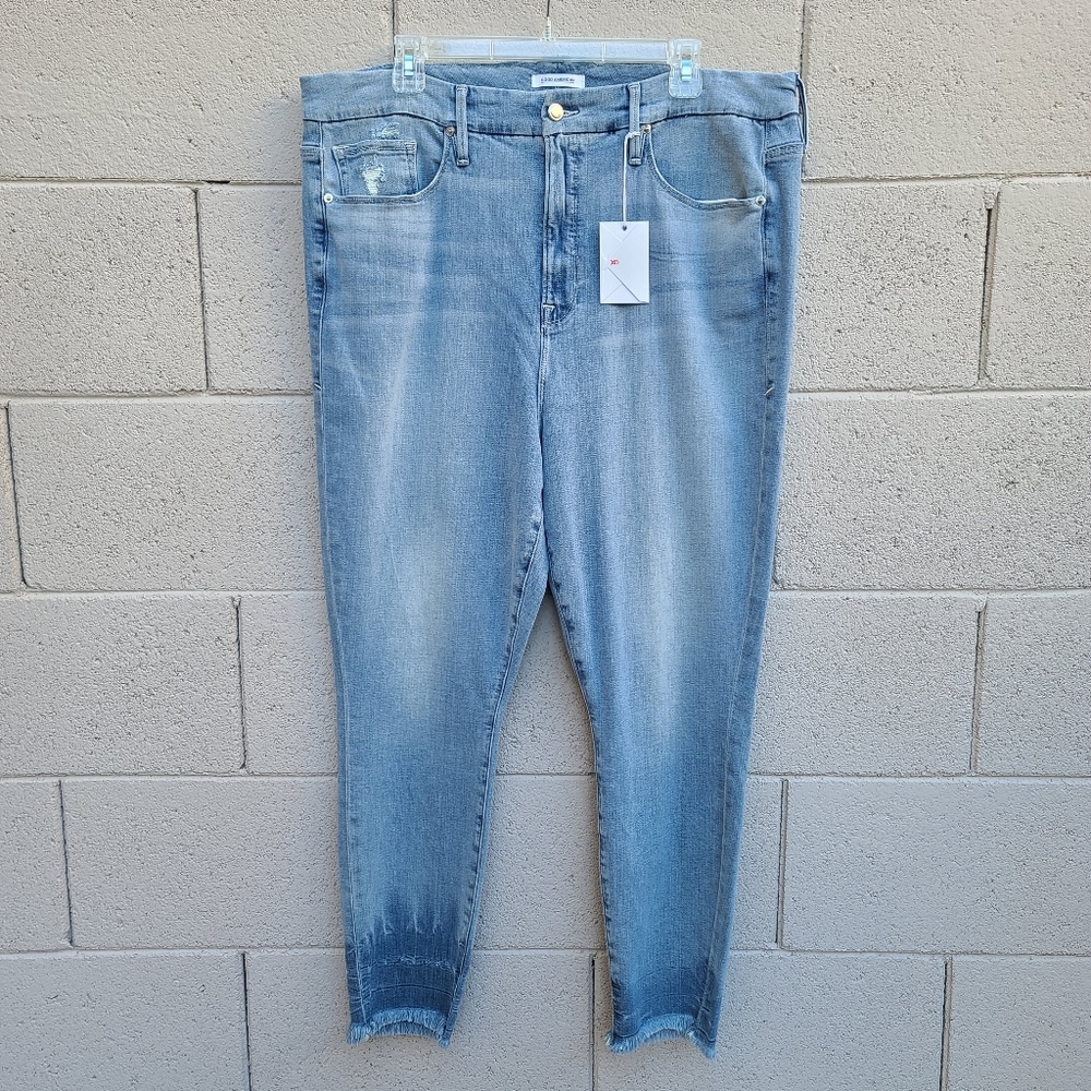 Good American | Good Legs Shadow Wash Blue 373 Stretch Comfort Jeans NEW Size 22 - Picture 3 of 15